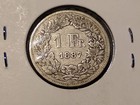 1887 Switzerland 1 Franc Vg F Helvetia World Silver Type Coin