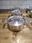 Brand New All Clad 0 5 Qt Polished Stainless Steel Cocotte Set Of 6