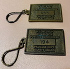 Lot Of 2 Vintage Quaker Oats Cereal Mfg  Key Chain Serial Number 644 1000