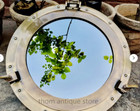 Antique Barss Finish Porthole Mirror 17   Maritime Ship Round Window Wall D  cor