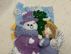 Bucilla Felt Christmas Stocking Finished Hugs From Above Snowman Angel 18 