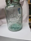 Mcdonald Perfect Seal Quart Fruit Jar  Apple Green   Matching Lid 
