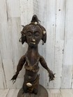 Vintage African Tribal Wood Figure Statue Fertility Doll Shells Feathers