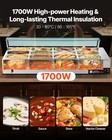 Vevor Commercial Food Warmer 12-pan 1700w Buffet Bain Marie With Glass Cover