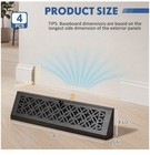 4 Pack 18 Inch Baseboard Register Vent Covers Black Steel Adjustable Airflow New