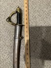 Vintage Civil War Replica Cavalry Sword W brass Handle 30 Inch Saber   Sheath