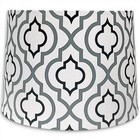 Contemporary Geometric Trellis White   Greys Drum Lamp Shade 11 x 13 x 9 