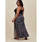 Nwt Black Tie-dye Jersey Side Slit Maxi Stretch Skirt Plus Size  2x  18 20 
