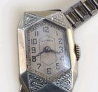 Vtg 1920   s Art Deco Illinois 14k Gold Filled Ladies White Dial Watch Overwound