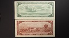 Crispy Canada  1 1954 - 2 1954 Dollar Bank Note Free Shpping  6027