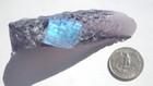 Sea Glass  Very Large Curved Piece Of Pebbled Purple And Blue With Dichroic
