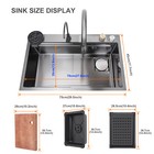 Flying Rain Stainless Steel Waterfall Kitchen Sink With Pull Down Faucet 29 5 In