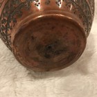 Antique Detailed Persian Copper Vase 2 2lbs Embossed Pattern Flowers  Aprox 9x7   