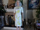Carolina Herrera White   Yellow Floral Sheath Dress Size 8