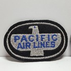 Vintage Pair Pacific Air Lines Eagle Logo Employee Uniform Embroidered Patches