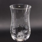 Import Associates Romanian Floral Etched Tulip Crystal Sherry Glass 6  Vintage