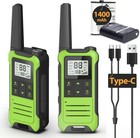 2 Pack Long Range Walkie Talkie 100 Mile Two Way Radio Charge Headset Waterproof