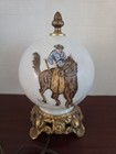 Vintage Hurricane Lamp White Globe Ball Light Western Cowboy Ranch