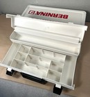 Genuine Vtg Bernina Accessory Storage Box Carrying Case White W  Extra Dividers