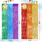 Rainbow Party Backdrop  2pack 3 3 X 8 3 Ft  pack Of 2  6 Colors Party Streamers