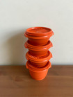 Vintage Set Of 3 Tupperware Servalier Bowls W  Lids Green Yellow Orange Harvest