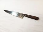 Vintage Chef Knife Old 15  Kitchen Butcher Knives Wood Handle Carbon Steel Blade