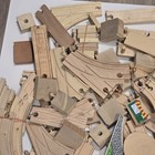 Large Lot Wooden Train Track Pieces Brio Thomas Compatible Curved Straight
