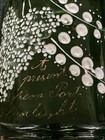 Antique 1800s Victorian Bottle Port Sunlight Decorated Green Glass Hand Painted