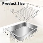 Roasting Pan - 15   11   3  Heavy Duty Turkey Roasting Baking Broiler Oven Pan