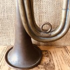Antique Brass Bugle Signsl Horn Wwi Era Patina Old 