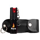 Burn Pepper Spray Keychain 0 5oz Self Defense In Black Holster - 2 Pack