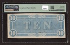 1864  10 T-68 Confederate States Of America Note - Pmg 58 Epq