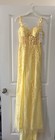 Nwt Wear Your Love Yellow Floral Lace Prom Dress Size 4 Corset Evening Gown Slit