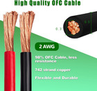 2 Gauge Battery Cable Copper Wire  20ft Red 20ft Black 2 Awg Welding Cable Stand