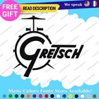 Fits Gretsch Drum Old Decals Stickers Vinyl Guitar White Bass Vintage Music