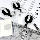 5-pack Heavy-duty Retractable Badge Reels Id Card Holders Clip   Key Ring Black