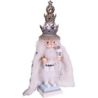 Hollywood White Fur King Wood Christmas Nutcracker 18 Inch Ha0561
