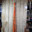 Vintage 1970s Macrame Hanging Planter Orange Ceramic Owl Beads Boho 70s
