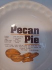 Retro White Ceramic Pecan Pie Dish With Printed Recipe   Fluted Rim -cottagecore