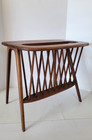 Vintage Arthur Umanoff Walnut Magazine Rack Side Table Mid Century Modern Mcm