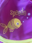 Speedo Toddler Swim   Sun Cap Pink   Yellow Block The Burn Uv50 Chin Strap Nwot