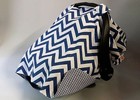 5 Pieces Baby Car Seat Cover Canopy 100 cotton Set Fit Most Seat Chevron Print 