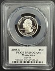 2005-s Minnesota 90  Silver Washington Quarter  pcgs Pr69dcam State Flag Label