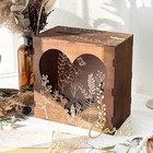 Wooden Wedding Card Box Rustic Brown Acrylic Heart Reception Gift Holder