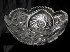 T b  Clark   Co American Brilliant Cut Crystal Pinwheel Bowl 8   Antique C  1899