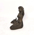 Cast Iron Mermaid Sitting Figurine Nautical Statue Rustic Beach Home Decor 3 5 