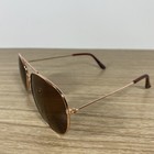 Vintage Aviator Sunglasses Copper Metal Frame Brown Tint Mens