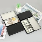 4 Pack Metal Cash Boxes With Lid  Currency Tray Money Holder Black Storage Tin
