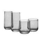 Josie 16 Pcs Smoke Drinkware Set Elegant Glassware Home Bar Dining Events Smoke