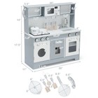 Costway Pretend Play Kitchen Wooden Toy Set For Kids W  Realistic Light   Sound